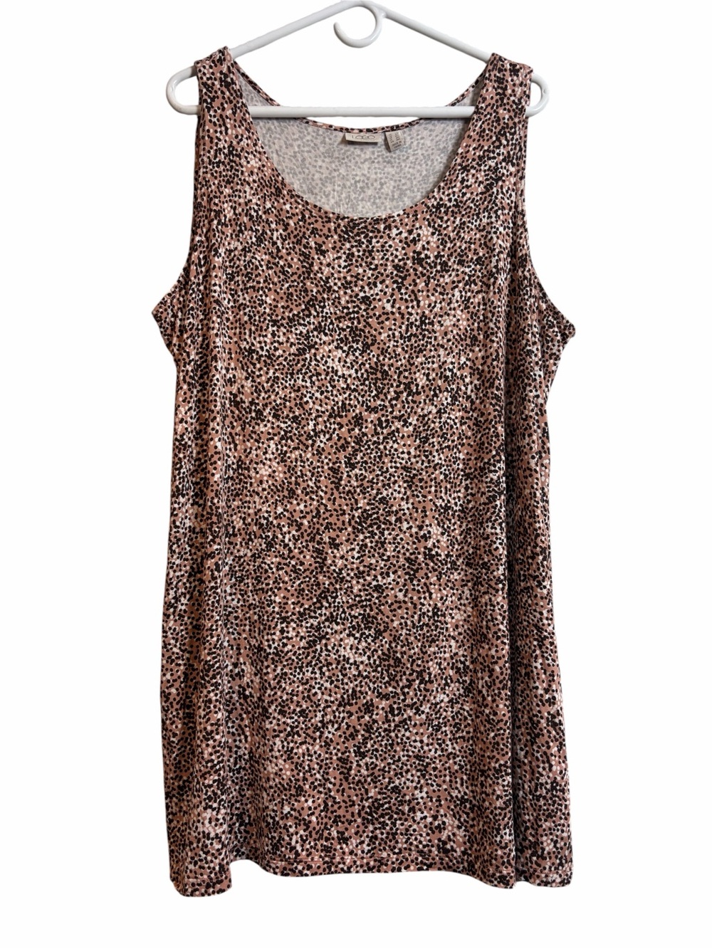 LOGO By Lori Goldstein Speckled Lounge Tank Dress - Picture 1 of 10